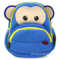 Blue Funny Cute Monkey Children Backpacks Double Layer Skin-friendly High Quality Bag For Kids